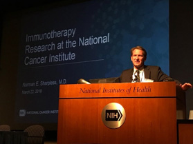 Norman Sharpless, MD, NCI Director, speaks at the NIH Conference on Cancer, Autoimmunity and Immunology
