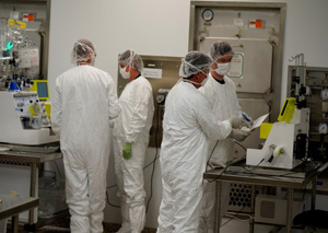 Doctors in lab working on the production of CAR-T cells