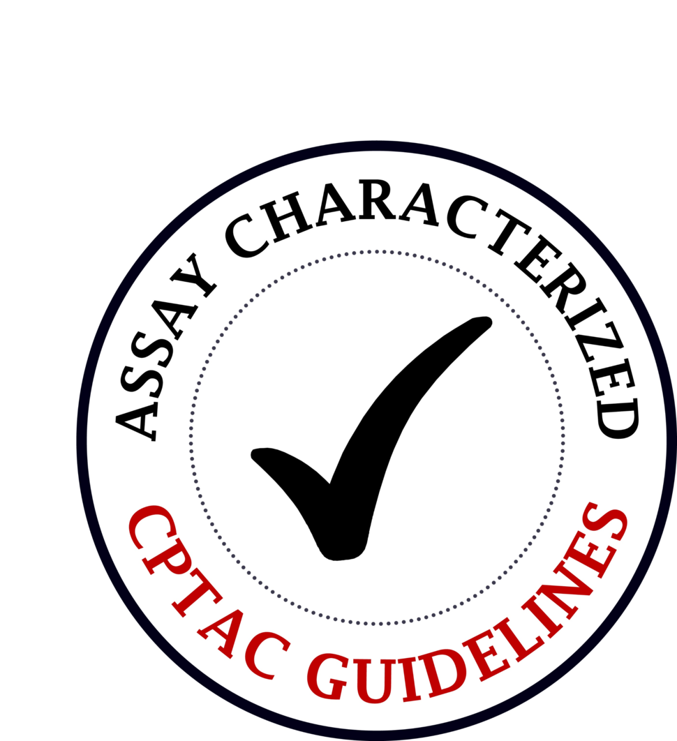 Assay characterized check mark according to CPTAC Guidelines