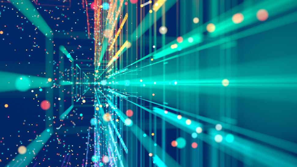 colorful abstract pattern with glowing lines suggesting technology