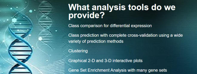 BRB ArrayTools feature - data analysis tools