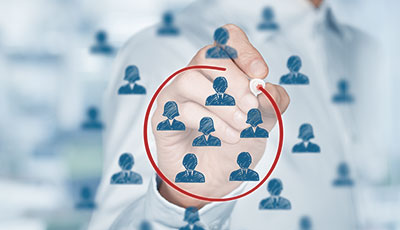 Graphic showing personnel in a wide area.