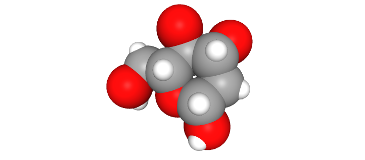 Space-Filling [18F]Fluorodeoxyglucose Chemical Structure Model