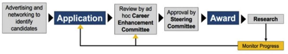 This figure displays the selection process for the Career Enhancement Program.