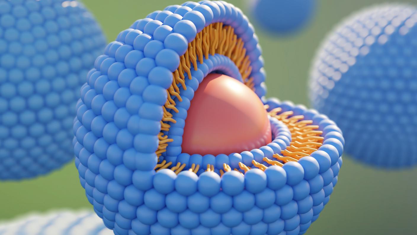 3D image of solid lipid-based nanoparticle