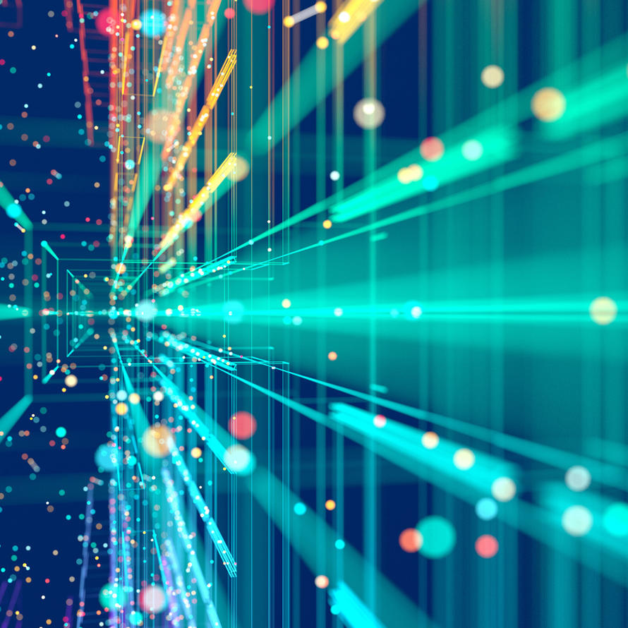 colorful abstract pattern with glowing lines suggesting technology